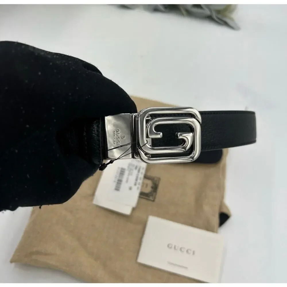 Men's Gucci interlocking G leather belt 120 cm/46 inches made in Italy